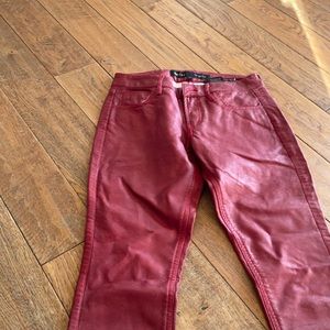 Rich red faux leather guess jeans
